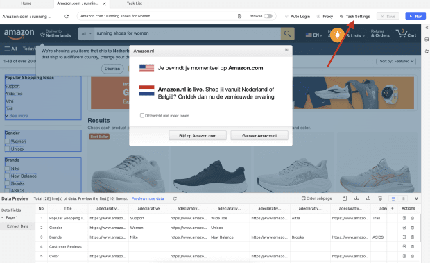 Octoparse setup, Enable built-in proxies
